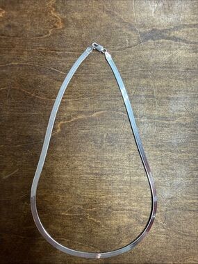 Sterling Silver Herringbone Necklace - Silver